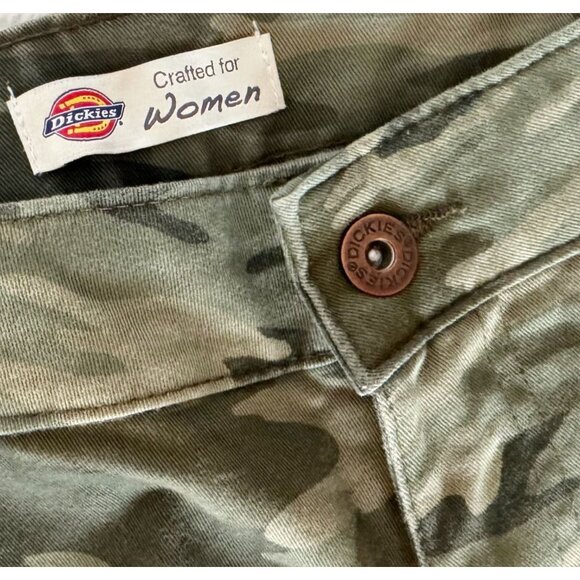 DICKIES Women's Camo Print Relaxed Fit Mid Rise Cargo Utility Pants Sz 8 - Picture 6 of 7